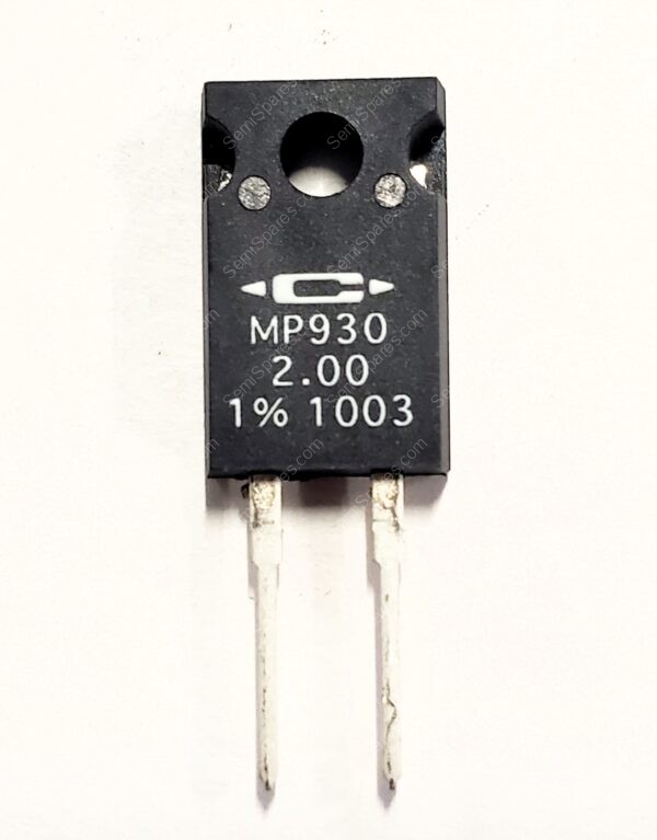 MP930-2.00-1% | 2 OHMS 1% 30W THROUGH HOLE RESISTOR TO-220-2 FULL PACK MOISTURE RESISTANT NON-INDUCTIVE THICK FILM