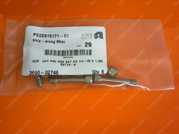 3690-02746 | SCR CAP PNL HEX HD 1/4-20 X 1.25L SST18-8 P/N 3690-02746 (PKG OF 8) - Image 2