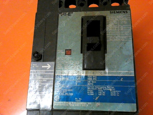 ED43B125 | SIEMENS I-T-E MOTOR CICUIT INTERRUPTER ED43B125 TYPE ED4-ETI 3P AMPS 125 VOLTS 480 AC - Image 5