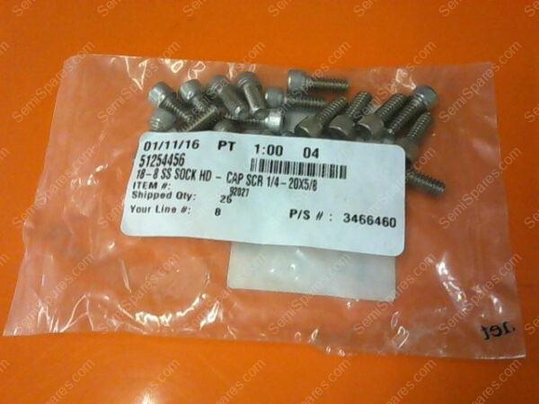 51254456 | CAP SCR 1/4-20X5/8 18-8 SOCK HD PN/51254456 (PACK OF 25) - Image 2