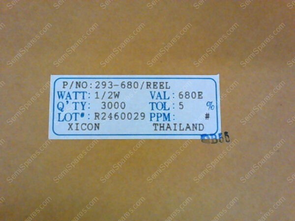 293-680/REEL | 1/2W BU,GY,BR,GD XICON 1/2W 5% CAR (3000PCS
