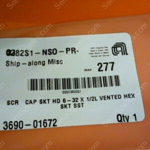 3690-01672 | SCR CAP SKT HD 6-32 X 1/2L VENTED HEX SKT SST 3690-01672