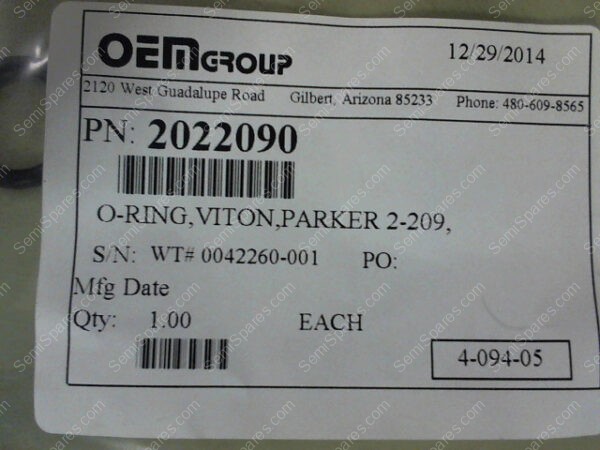 2022090 | O-RING VITON PARKER 2-209 - Image 2
