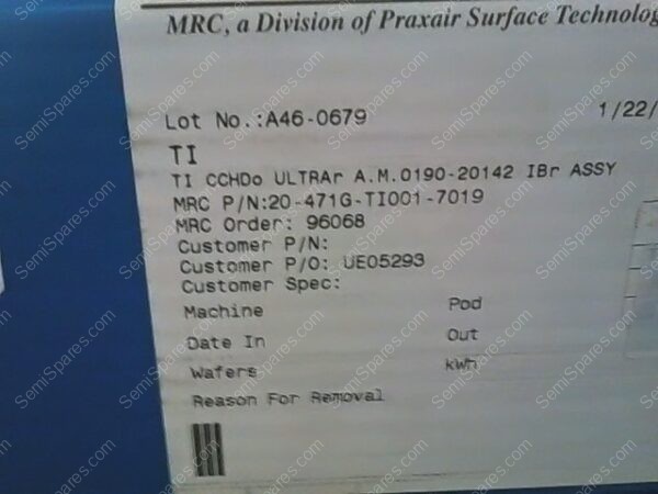 TG-1250-00 | TARGET, P/N 20-471G-T1000-7019, TI, 0190-20142 - Image 3