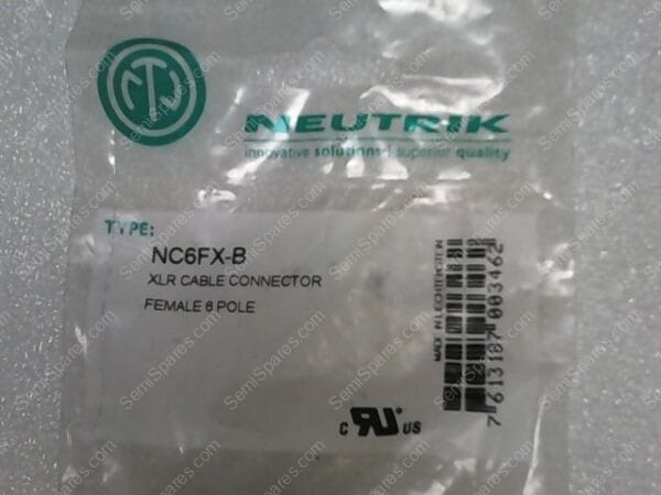 NC6FX-B | XLR CABLE CONNECTOR FEMALE 6 POLE - Image 3