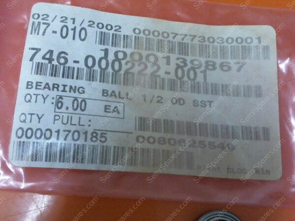 746-000222-001 | BEARING  BALL 1/2 OD SST - Image 5