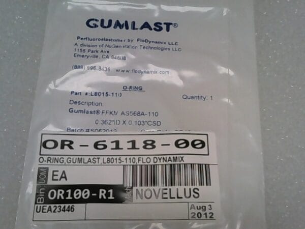 OR-6118-00 | O RING GUMLAST L8015-110,FLO - Image 2