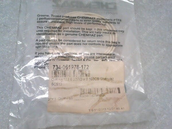 734-061978-172 | O-Ring,172,8.237ID x 0.103CS Chemraz SC513