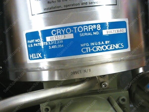 PU-2240-00 | CRYOPUMP, 8033168,8L8979, CTI-8 - Image 3