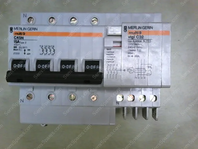 C45N-C32 | MERLIN GERIN MULTI9 C45N 15A 415V 4 POLE WITH VIGI C32 220/380V - Image 4