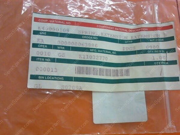 SW-0125-00 | SPRING,EXTENSION,P/N E40000109,I8