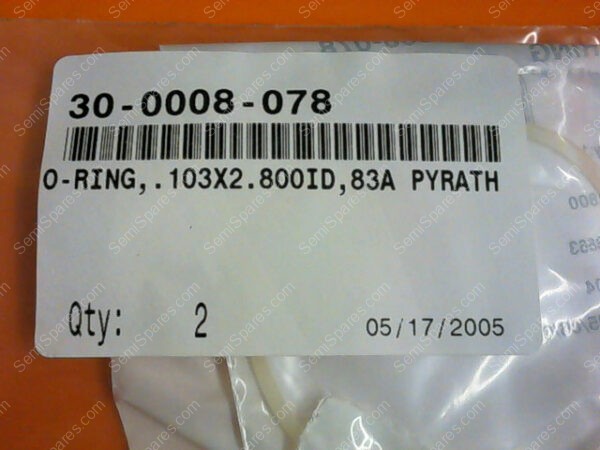 300-008078-001 | O-RING ,.103X2.800ID,83A PYRATH - Image 2