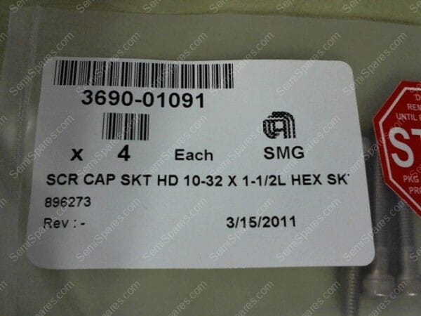3690-01091 | SCR CAP SKT HD 10-32 X 1/1/2L HEX SK - Image 4