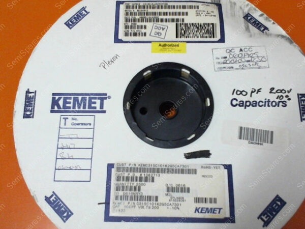 C315C101K2G5CA7301 | CAPACITORS, 100PF, 200V, 10%, (2500 PCS) - Image 3