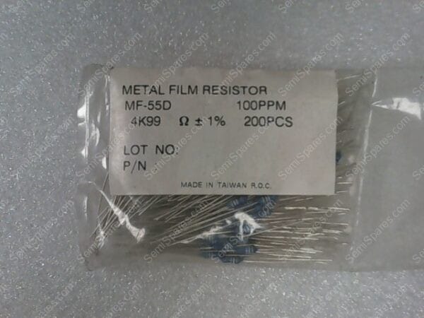 METAL FILM RESISTOR | METAL FILM RESISTOR, MF-55D 4K99 - Image 2