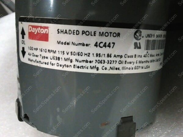 4C447 | BLOWER, SHADED POLE MOTOR - Image 4