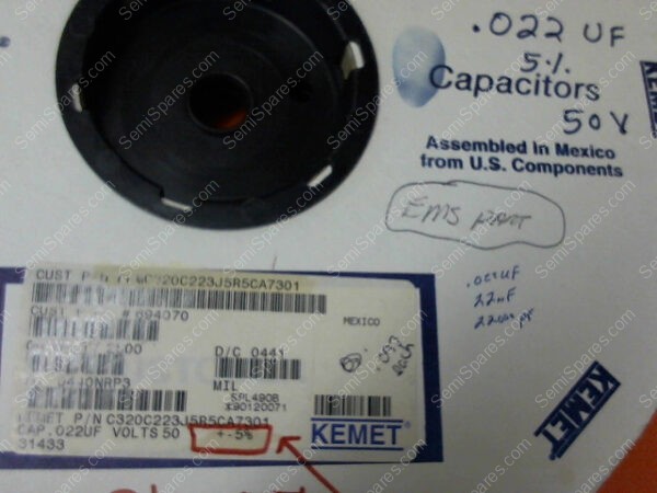 C320C223J5R5CAA7301 | CAPACITORS, .022UF, 50V, 5%, (228 PCS) - Image 4
