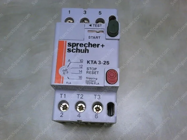 KTA3-25-16A | SPRECHER & SCHUH KTA3-25-16A, KTA32516A,MOTOR STARTER PROTECTOR 1-1.6 AMP, 3 POLE 1/3 PHASE 380/660 VAC - Image 6