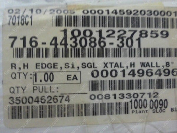 716-443086-301 | R,H EDGE,Si,SGL XTAL,H WALL,8" - Image 3