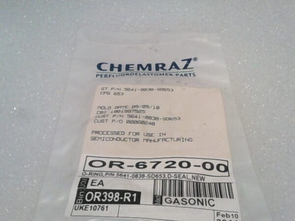 OR-6720-00 | O RING P/N 5641-0838-SD653,D SEAL - Image 2
