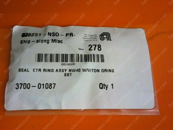 3700-01087 | SEAL CTR RING ASSY NW40 W/VITON ORING SST 3700-01087