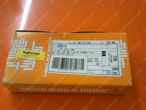 120QBK-ND | RES 120 OHM 1/4W 5% CARBON FILM - Image 3