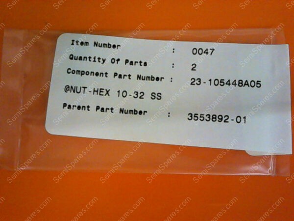 23-105448AO5 | NUT-HEX 10-32SS P/N 23-105448AO5 (PKG OF2) - Image 2