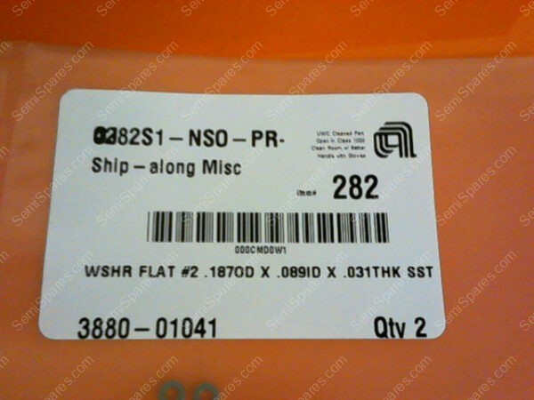 3880-01041 | WSHR FLAT #2 .187OD X .089ID X .031THK SST 3880-01041 (PKG OF 2) - Image 2