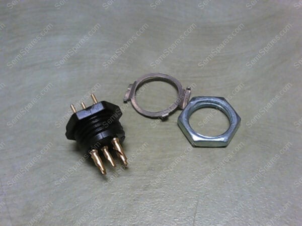 668-002347-005 | Connector, mini hex, male panel receptacle w/hex nut, solder cup, 5 pin contact - Image 7