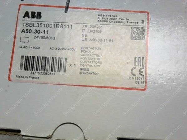1SBL351001R811 | ABB A50-30-11 CONTACTOR,24V, 50/60HZ - Image 4