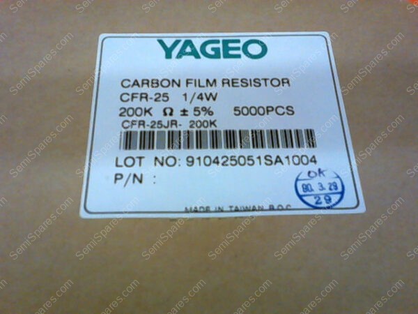 200KQTR-ND | CARBON FILM RESISTOR CFR-25 1/4W 200K 5% 500PCS - Image 3
