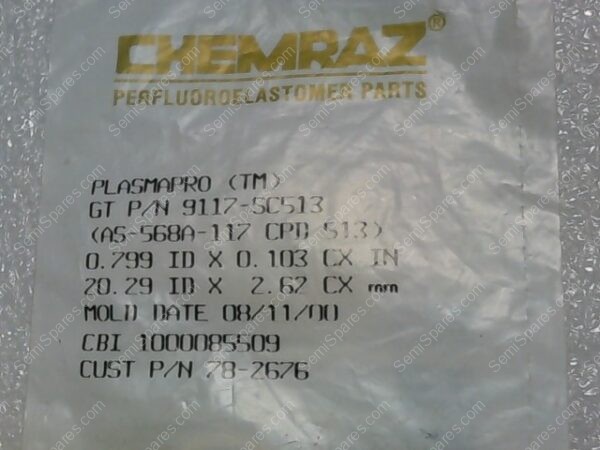 9117-SC513 | CHEMRAZ AS-568A-117 CPD 513, 0.799 ID X 0.103 CX IN 20.29 ID X 2.62 CX MM ORING - Image 4