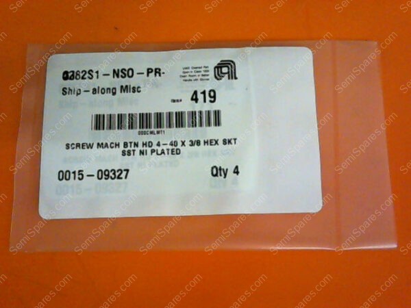 0015-09327 | SCREW MACH BTN HD 4-40 X 3/8 HEX SKT SST NI PLATED 0015-09327 (PKG OF 4) - Image 3