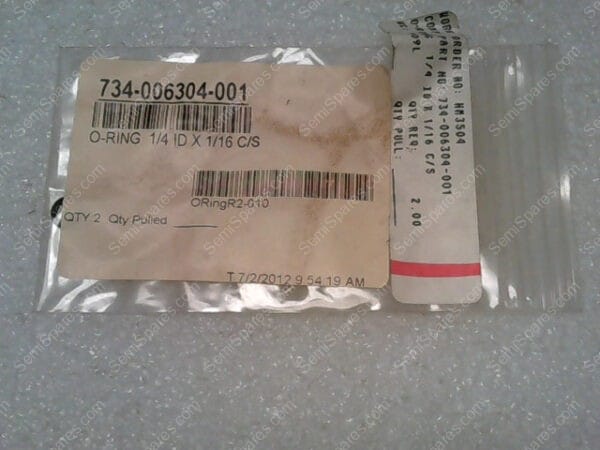 734-006304-001 | O-RING  1/4 ID X 1/16 C/S