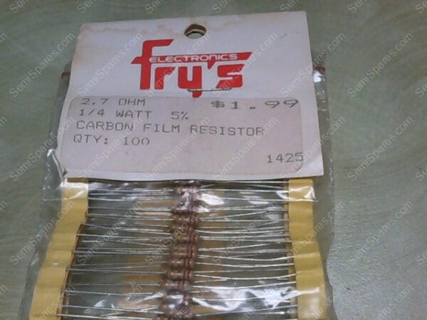 2.7 OHM | 2.7 OHM CARBON FILM RESISTORS, 1/4 WATT, 5% - Image 4