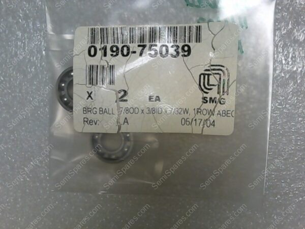0190-75039 | BRG BALL 7/8OD X 3/8ID X 7/32W, 1ROW ABEC - Image 2