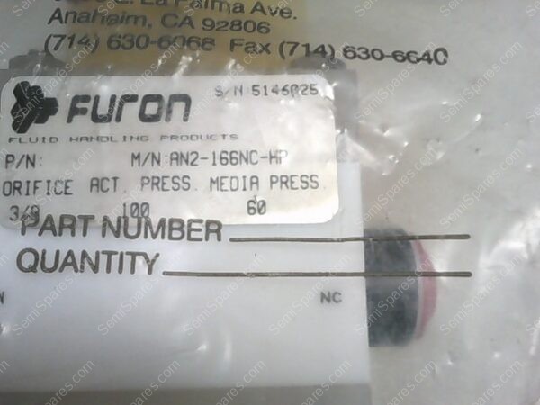 AN2-166NC-HP | FURON FLUID HANDLING PRODUCTS CHEMICAL PNEUMATIC VALVE - Image 5