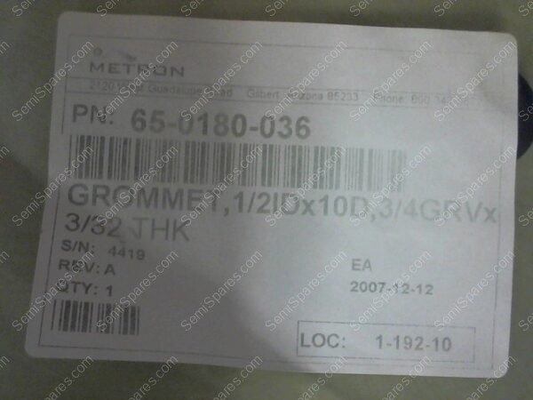 65-0180-036 | GROMMET,1/1IDX10D,3/4GRV X 3/32 THK - Image 2