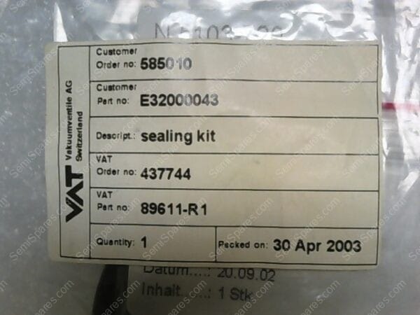 KT-0295-00 | KIT SEAL,GATE VALVE, PN E3200004318 - Image 9