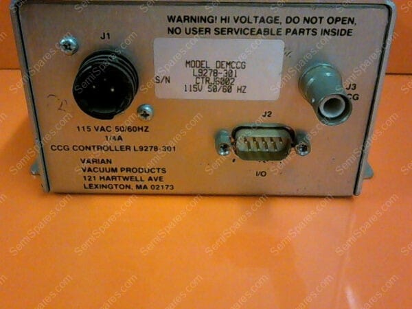 L9278-301 | VARIAN CCG CONTROLLER L9278-301 S/N CTRJ6002 115 VAC 50/60HZ 1/4A - Image 5