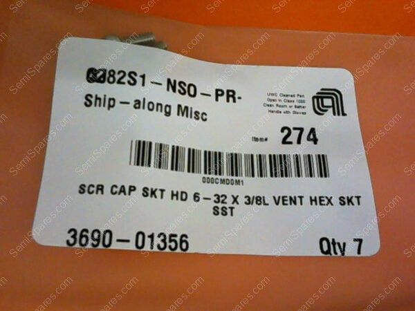 3690-01356 | SCR CAP SKT HD 6-32 X 3/8L VENTED HEX SKT SST 3690-01356 (PKG OF 7) - Image 2