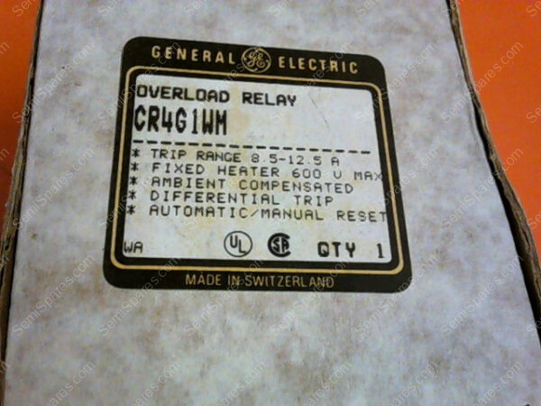 CR4G1WM | GENERAL ELECTRIC CR4G1WM THERMAL OVERLOAD RELAY 8.5-12.5 - Image 6