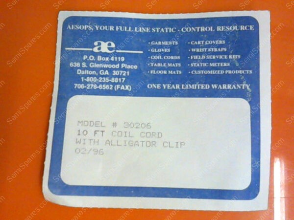 30206 | AE MODEL 3020610 FT COIL CORD WITH ALLIGATOR CLIP 02/96 - Image 7