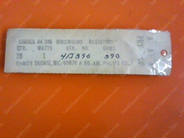 41J390 | OHMITE RES 390 OHM 1W 5% AXIAL (PK OF 25) - Image 6