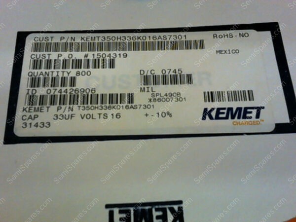 T350H336K016AS7301 | CAP 33UF VOLTS 16 10% (800PCS) - Image 3