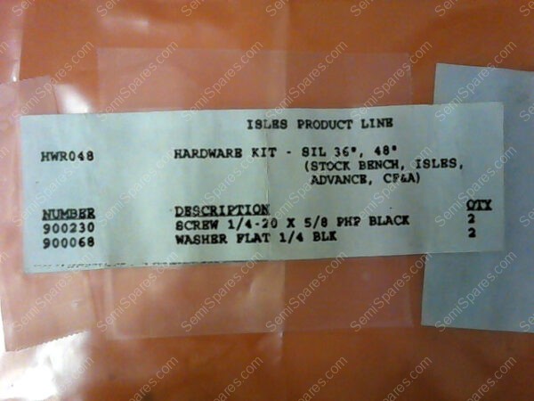HWR048 | HARDWARE KIT SIL 36". 48" SCREW 1/4-20 X 5/8 PHP BLACK QTY 2 WASHER FLAT 1/4 BLK QTY 2 (PACKAGE OF 4) - Image 5