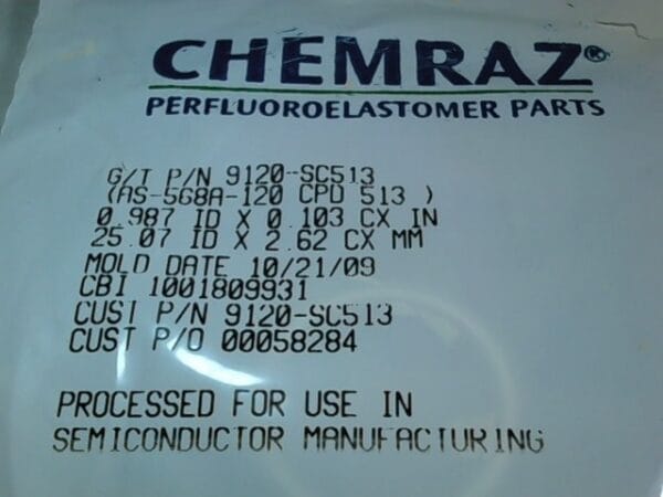 OR-0220-98 | O- RING WHITE CHEMRAZ 513 - Image 2