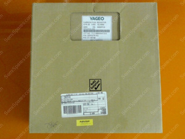 220KQTR-ND | CARBON FILM RESISTOR, CFR-25, 1/4W, 52.4MM 220K 5% (5000 PCS) - Image 4