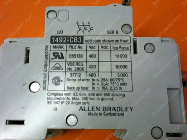 1492-CB3 | ALLEN BRADLEY MINIATURE CIRCUIT BREAKER CAT. 1492-CB3 G200 - Image 6