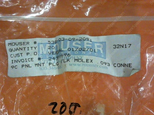 538-03-09-2091 | MOLEX 9C PNL MNT PLG 0.93 CONNE (PK OF 20) - Image 6